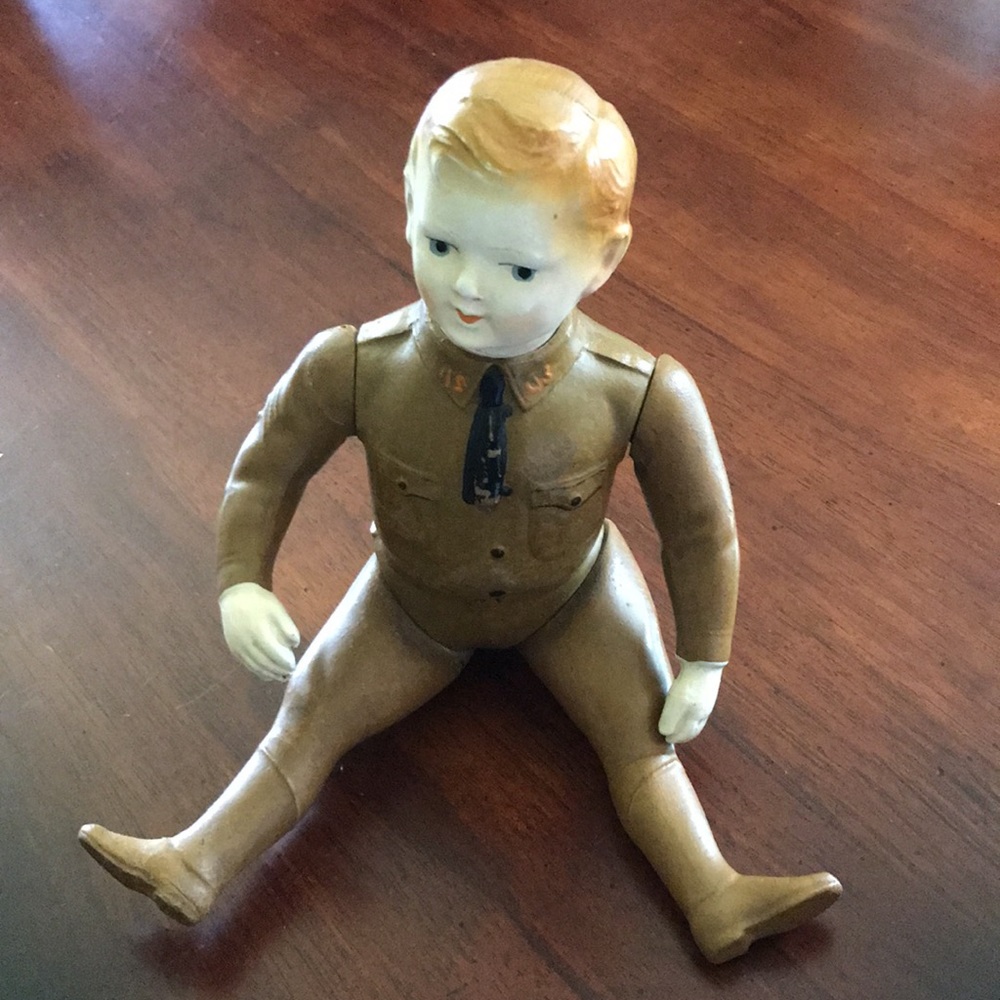 Antique Composition Liberty Boy WWI Doughboy Soldier Doll 1917 IDEAL